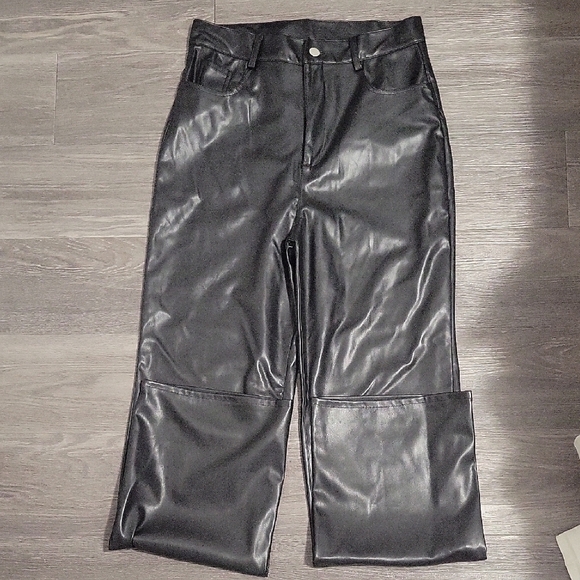 Black Faux Leather Pants - Picture 2 of 3